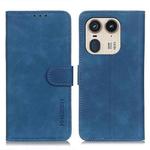 For Motorola Edge 50 Ultra KHAZNEH Retro Texture Leather Phone Case(Blue)