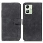 For Motorola Moto G64 5G KHAZNEH Retro Texture Leather Phone Case(Black)