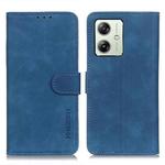 For Motorola Moto G64 5G KHAZNEH Retro Texture Leather Phone Case(Blue)