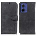 For Motorola Moto G85 KHAZNEH Retro Texture Leather Phone Case(Black)