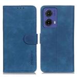 For Motorola Moto G85 KHAZNEH Retro Texture Leather Phone Case(Blue)