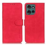 For Motorola Edge 50 KHAZNEH Retro Texture Leather Phone Case(Red)