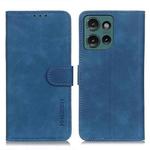 For Motorola Edge 50 Neo KHAZNEH Retro Texture Leather Phone Case(Blue)