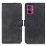 For Motorola Moto G55 5G KHAZNEH Retro Texture Leather Phone Case(Black)