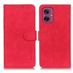 For Motorola Moto G55 5G KHAZNEH Retro Texture Leather Phone Case(Red)