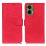 For Motorola Moto G35 5G KHAZNEH Retro Texture Leather Phone Case(Red)