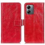 For Motorola Moto G14 4G Retro Crazy Horse Texture Leather Phone Case(Red)