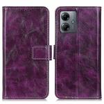 For Motorola Moto G14 4G Retro Crazy Horse Texture Leather Phone Case(Purple)