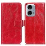 For Motorola Moto G34 Retro Crazy Horse Texture Leather Phone Case(Red)