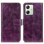 For Motorola Moto G64 5G Retro Crazy Horse Texture Leather Phone Case(Purple)