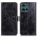 For Motorola Edge 50 Neo Retro Crazy Horse Texture Leather Phone Case(Black)