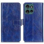 For Motorola Edge 50 Neo Retro Crazy Horse Texture Leather Phone Case(Blue)