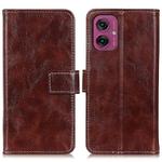 For Motorola Moto G55 5G Retro Crazy Horse Texture Leather Phone Case(Brown)