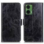 For Motorola Moto G35 5G Retro Crazy Horse Texture Leather Phone Case(Black)