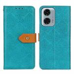 For Motorola Moto G04/G24 European Floral Embossed Flip Leather Phone Case(Blue)