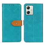 For Motorola Moto G64 5G European Floral Embossed Flip Leather Phone Case(Blue)