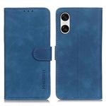 For Sony Xperia 10 VI KHAZNEH Retro Texture Horizontal Flip Leather Phone Case(Blue)