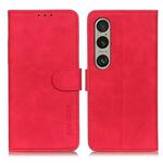 For Sony Xperia 1 VI KHAZNEH Retro Texture Horizontal Flip Leather Phone Case(Red)