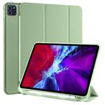 For iPad Pro 11 (2020) / iPad Pro 11(2018) 3-folding Horizontal Flip PU Leather + Shockproof TPU Tablet Case with Holder & Pen Slot(Matcha Green)