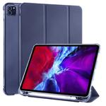For iPad Pro 11 (2020) / iPad Pro 11(2018) 3-folding Horizontal Flip PU Leather + Shockproof TPU Tablet Case with Holder & Pen Slot(Dark Blue)