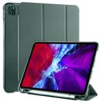 For iPad Pro 11 (2020) / iPad Pro 11(2018) 3-folding Horizontal Flip PU Leather + Shockproof TPU Tablet Case with Holder & Pen Slot(Pine Green)