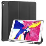 For iPad Pro 10.5 inch / Air 3 10.5 inch 3-folding Horizontal Flip PU Leather + Shockproof TPU Case with Holder & Pen Slot(Black)