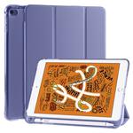 For iPad Mini 5 / Mini 4 3-folding Horizontal Flip PU Leather + Shockproof TPU Case with Holder & Pen Slot(Lavender Purple)