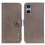 For Sony Xperia 5 VI KHAZNEH Cowhide Texture Horizontal Flip Leather Phone Case(Khaki)