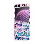For Samsung Galaxy Z Flip5 Painted Pattern PC Transparent Folding Phone Case(Z56 Colorful Butterfly)