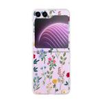 For Samsung Galaxy Z Flip5 Painted Pattern PC Transparent Folding Phone Case(Z02 Vine Flower)