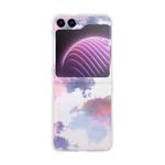 For Samsung Galaxy Z Flip5 Painted Pattern PC Transparent Folding Phone Case(Z05 Colorful Cloud)
