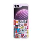 For Samsung Galaxy Z Flip5 Painted Pattern PC Transparent Folding Phone Case(Z08 London)