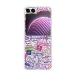 For Samsung Galaxy Z Flip5 Painted Pattern PC Transparent Folding Phone Case(Z32 Registration Card)