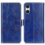 For Sony Xperia 10 VI Retro Crazy Horse Texture Horizontal Flip Leather Phone Case(Blue)