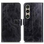 For Sony Xperia 1 VI Retro Crazy Horse Texture Horizontal Flip Leather Phone Case(Black)