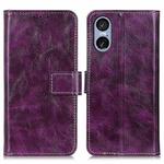 For Sony Xperia 5 VI Retro Crazy Horse Texture Horizontal Flip Leather Phone Case(Purple)