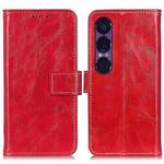 For Sony Xperia 1 VII Retro Crazy Horse Texture Horizontal Flip Leather Phone Case(Red)