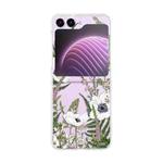 For Samsung Galaxy Z Flip5 Painted Pattern PC Transparent Folding Phone Case(Z60 Lavender)