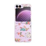 For Samsung Galaxy Z Flip5 Painted Pattern PC Transparent Folding Phone Case(Z109 Small Floral)