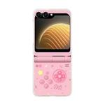 For Samsung Galaxy Z Flip5 Painted Pattern PC Transparent Folding Phone Case(Z115 Pink Game Machine)