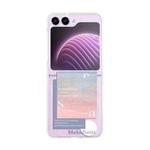 For Samsung Galaxy Z Flip5 Painted Pattern PC Transparent Folding Phone Case(Z98 Pink Sea)