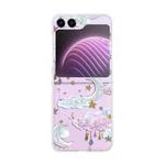 For Samsung Galaxy Z Flip5 Painted Pattern PC Transparent Folding Phone Case(Z88 Colorful Clouds)