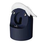 For Apple Watch Series Hat Bear Shaped Silicone Charging Base(Dark Blue)