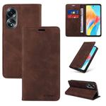 For OPPO A58 4G BETOPNICE Suction RFID Anti-theft Leather Phone Case(Brown)