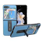 For Samsung Galaxy Z Flip5 ABEEL Arashi Texture PU Phone Case with Holder(Sky Blue)