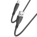 Yesido CA119L USB to 8 Pin Silicone Charging Data Cable, Cable Length: 1m(Black)