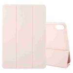 For Huawei MatePad 2023 / Air 11.5 Solid Color 3-folding Leather Tablet Case(Light Pink)