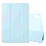 For Huawei MatePad 2023 / Air 11.5 Solid Color 3-folding Leather Tablet Case(Ice Blue)