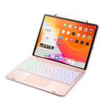 F129TS For iPad Pro 12.9 inch (2020) Colorful Backlit Bluetooth Keyboard Tablet Case with Touchpad & Pen Slot(Rose Gold)