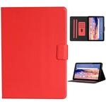 For Huawei MediaPad T5 Solid Color Horizontal Flip Leather Case with Card Slots & Holder(Red)